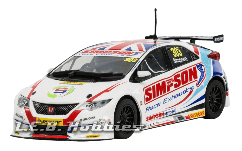 C3915 Scalextric Honda Civic Type R NGTC, BTCC Matt Simpson C3915 Scalextric Honda Civic Type R NGTC, BTCC Matt Simpson