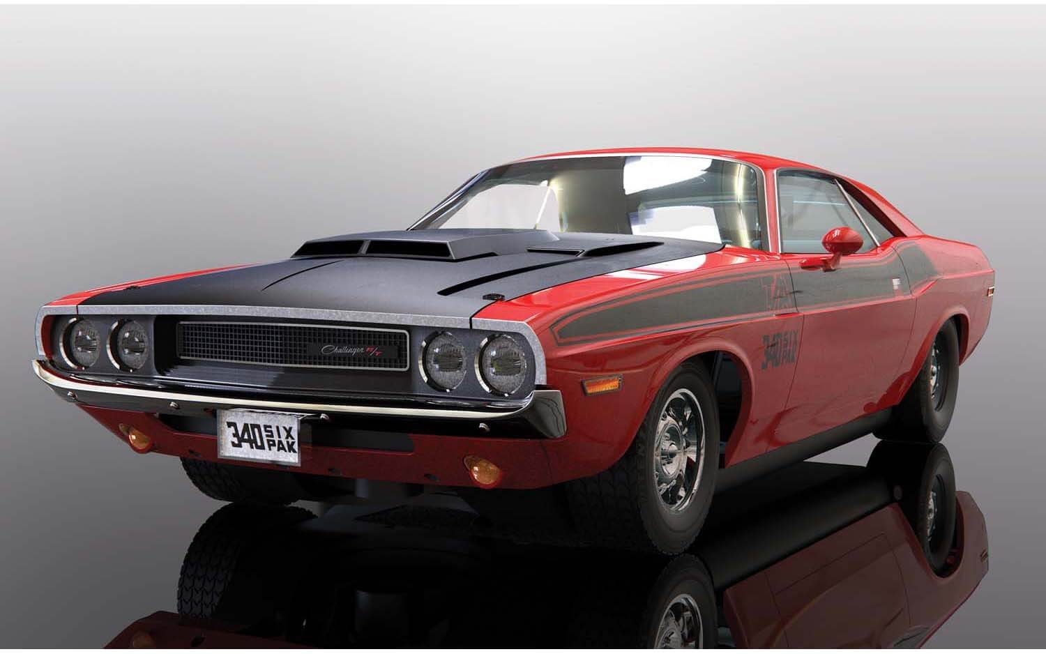C4065 Scalextric Dodge Challenger, Red & Black C4065 Scalextric Dodge Challenger, Red & Black