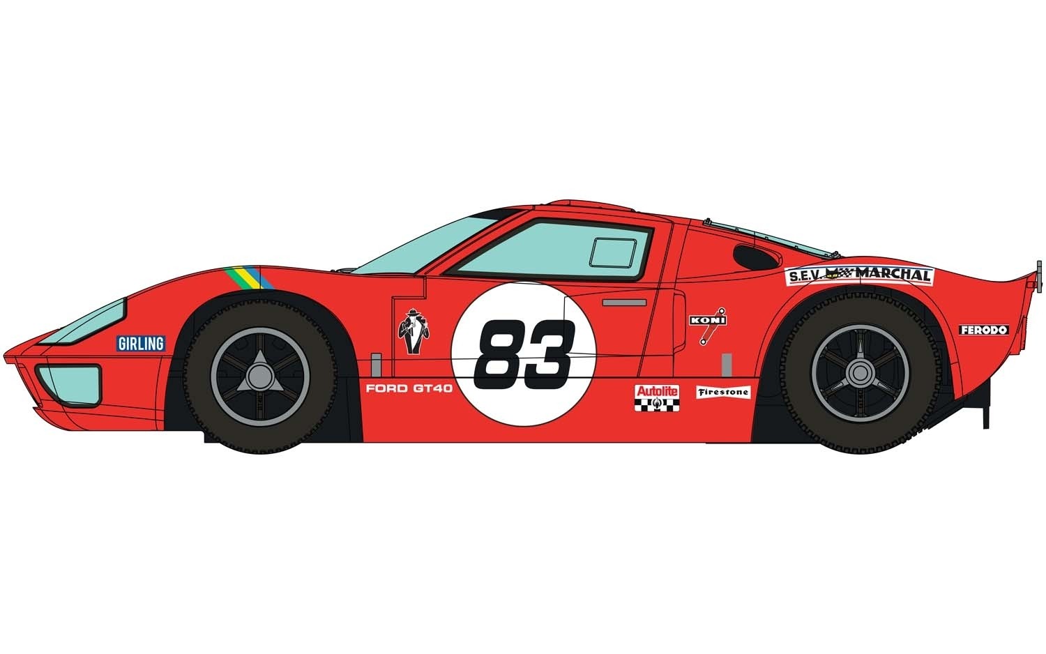 C4152 Scalextric Ford GT40, Red, No.83 C4152 Scalextric Ford GT40, Red, No.83