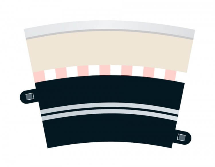 Scalextric C7017 Single Lane Radius 3 Curve 22.5º, 4/pk Scalextric C7017 Single Lane Radius 3 Curve 22.5º, 4/pk