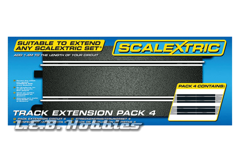 C8526 Scalextric Track Extension Pack 4 - Standard Sraights 4x C8526 Scalextric Track Extension Pack 4 - Standard Sraights 4x