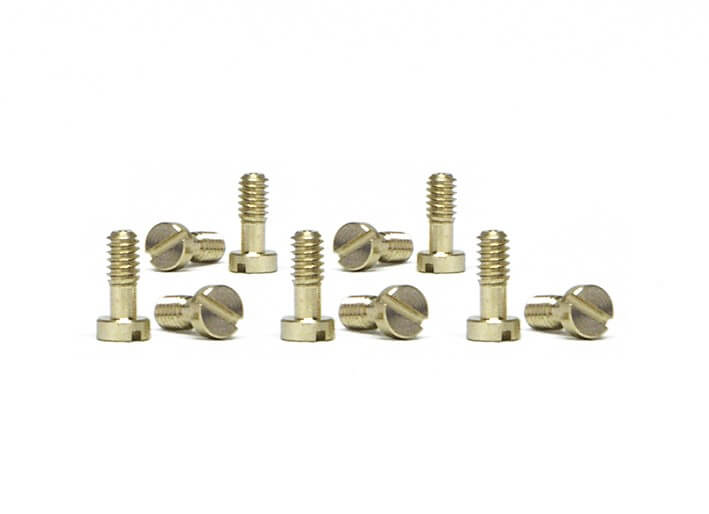 SICH53 Slot.it Motor Pod Screws 2.2x5.3mm, Brass, Small Head SICH53 Slot.it Motor Pod Screws 2.2x5.3mm, Brass, Small Head