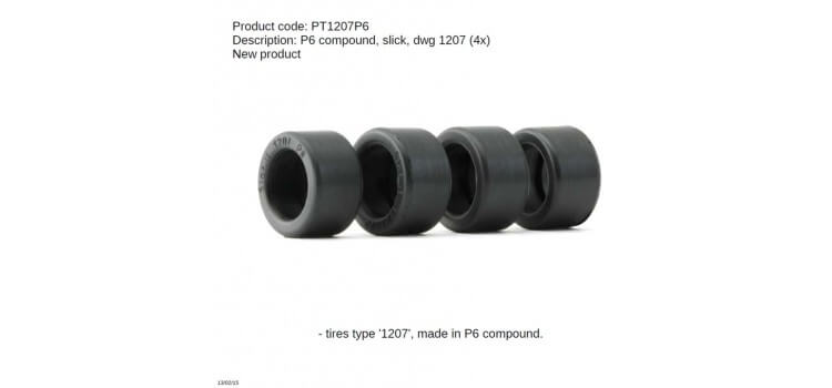 SIPT1207-P6 Slot.it P6 Slick Tires 18x10 Dwg 1207, 4/pk SIPT1207-P6 Slot.it P6 Slick Tires 18x10 Dwg 1207, 4/pk